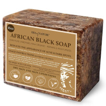 era of nature Best Raw ORGANIC AFRICAN BLACK SOAP for Dry Skin and Skin Conditions. Pure & Natural Ingredients Imported From Ghana - 1lb (16oz)