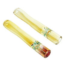 (style-2) 2PCS Handmade 3-Inch Glass Cigarette Holder Set, Universal Fit Mouthpiece for Standard Cigarettes, Clear.