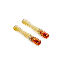 (style-1) 2PCS Handmade 3-Inch Glass Cigarette Holder Set, Universal Fit Mouthpiece for Standard Cigarettes, Clear.