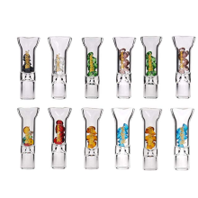(12-PCS) Reusable 8mm Diamond Glass Cigarette Tips, Flat Mouth Design for Easy Cleaning, 8-Pack, Clear.