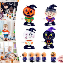 (Halloween;4pcs) Wind-Up Halloween Toys 4-Pack, Animated Jumping & Walking Novelty Toys for Trick or Treat Goodie Bags, Fun Party Favors for Kids and Festive Events, i