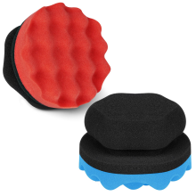 (Red and Blue) 2 Pack Large Tire Shine Applicator Pad with Hex Grip, Car Detailing Tool for Applying Tire Shine, Reusable Car Cleaning Supplies After Car Wash