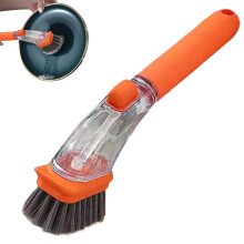 (orange) Soap Dispensing Dish Brush, Handheld Kitchen Scrub Brush with Built - in Soap Dispenser for Efficient Cleaning of Dishes, Pots, Pans, Sink（green）