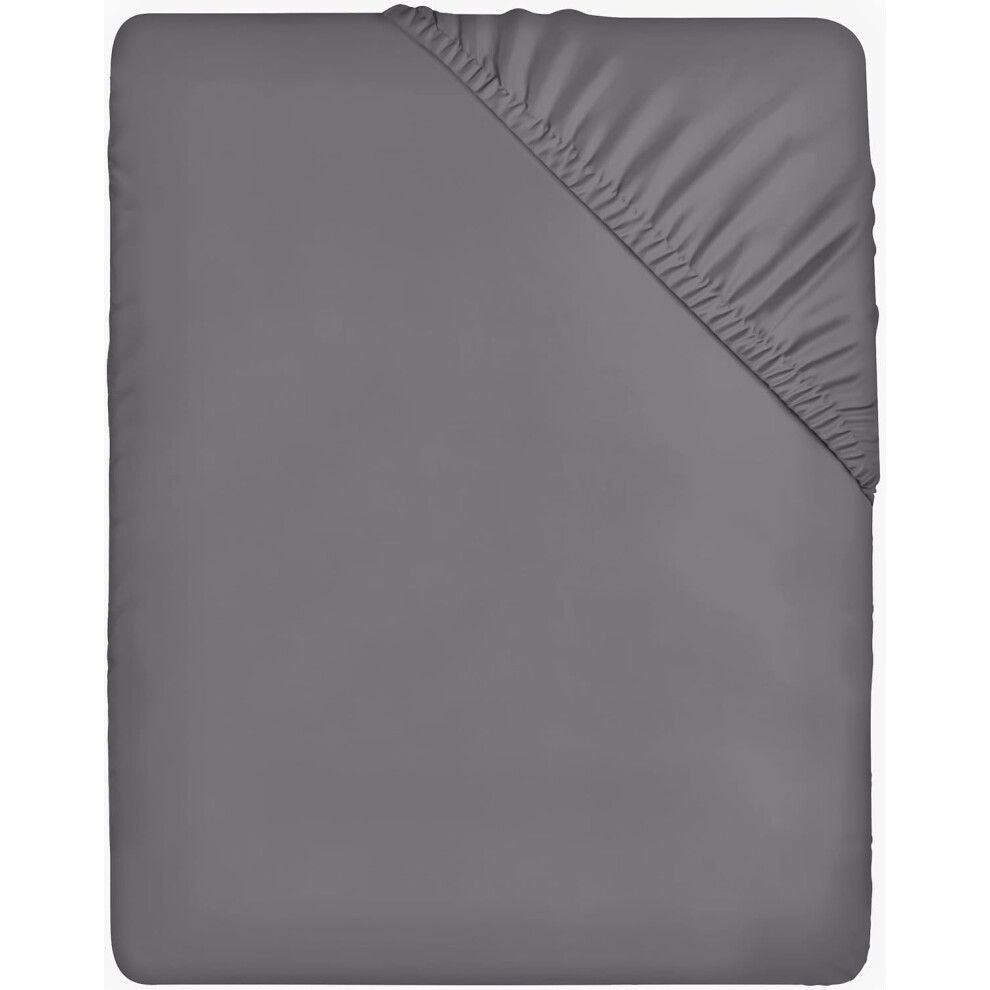 Utopia Bedding Fitted Sheet Double Deep Pocket 14 Inch 35 Cm Easy Care Oekotex Certified Soft Brushed Microfibre Fabric Shrinkage And F Grey