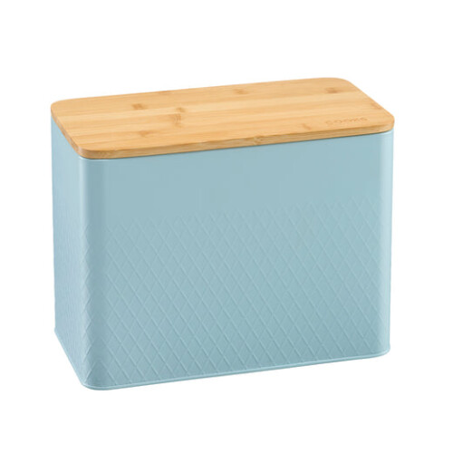 Cooks Professional Cooks Professional Bread Bin, Linen Bag and Bamboo Board Set | Blue