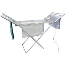 Highlands Electric Heated Clothes Dryer Folding EnergyEfficient Indoor Airer Wet Laundry Drying Horse Rack Silver – This product is designed with