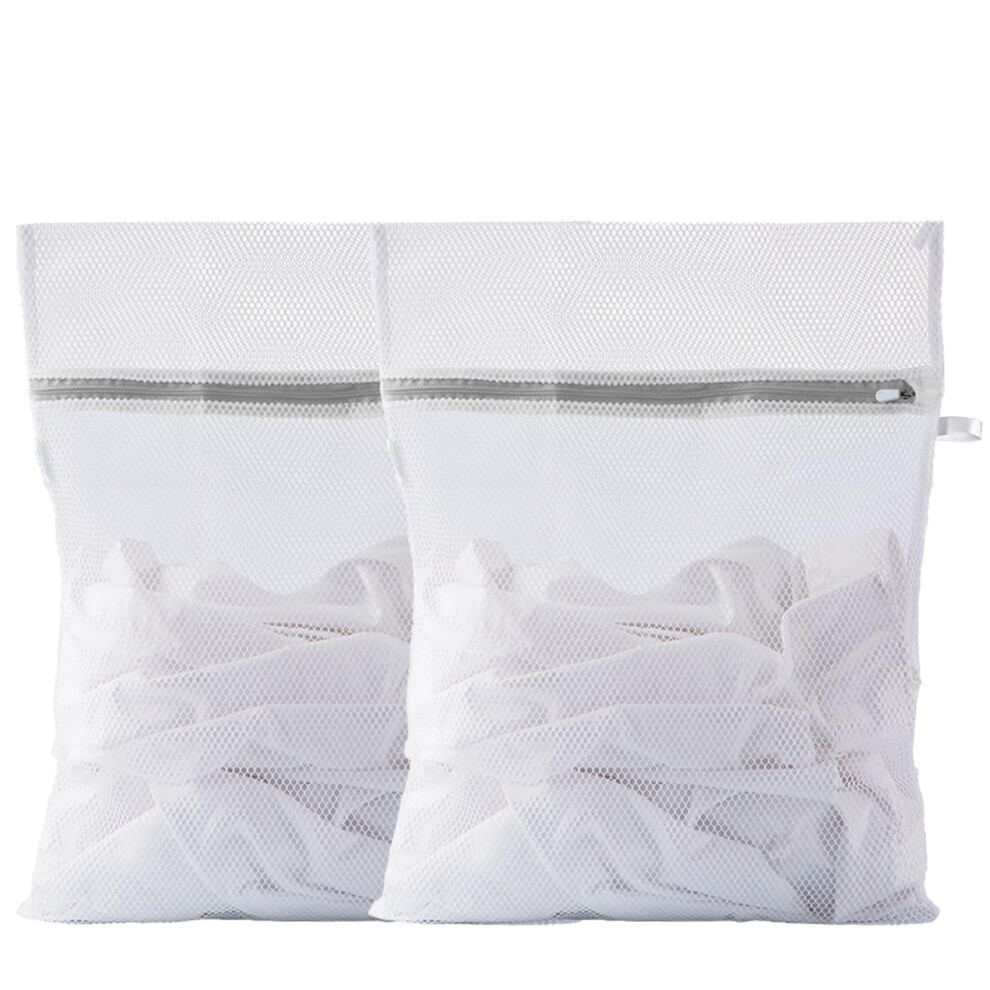 Shakeel Mesh Laundry Bags 2Pcs 50X60cm Polyester Zipper Closure Delicates Wash Bag Socks Blouse Travel Durable Mesh Water Permeable – This Produc