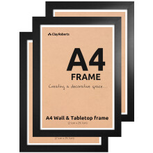 A4 Photo Frame Black Pack of 3 Picture Frame Certificate Art Print Poster 21cm x 297cm Black Frames A4 Photo Collage Gallery Display – This produ