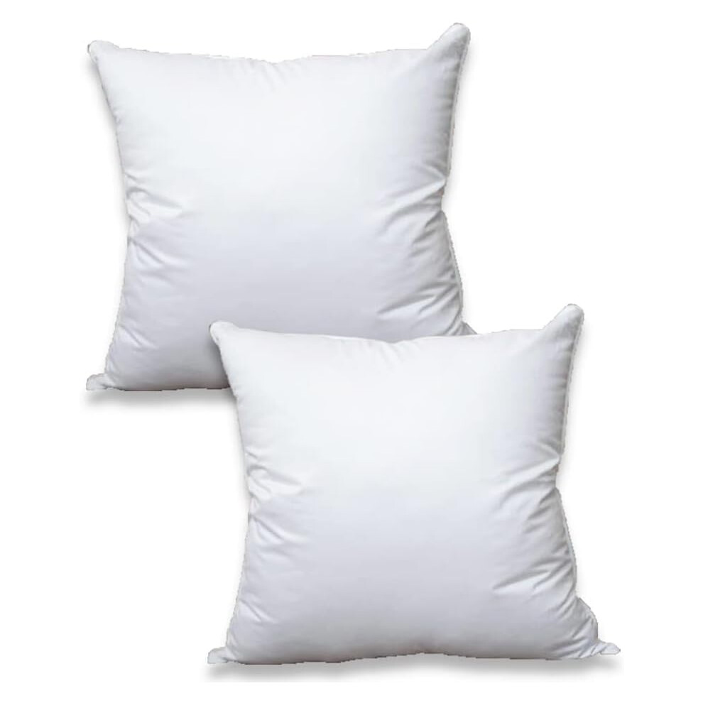 Linen Empire Cushion Inserts Pads Pack Of 2 60 X 60 Cm 24X24 Inches Virgin Hollowfibre Bounce Back Cushion Inner Plump Square Cushion Pads For Sofa Co White