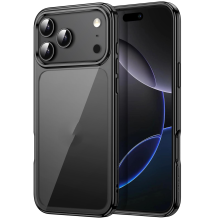 (Phone 17Air) Non-Yellowing Shockproof Phone Case for iPhone 17 6.27Inch, Anti-Scratch Clear Bumper Cover, Black