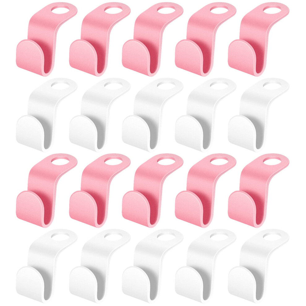 Medo 40 Pcs Clothes Hanger Connector Hooks Pink and White Hanger Connector Hooks Super Space Saving Hook for Clothes Hangers Garderobe Closet War