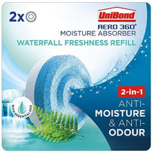 UniBond AERO 360 Moisture Absorber Waterfall Freshness Refill Tab Aromatherapy UltraAbsorbent and OdourNeutralising for AERO 360 Dehumidifier C