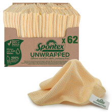 Spontex Unwrapped Microfibre Cloths for Cleaning Packaging Free Microfibre Cleaning Cloth For Use as Dusters Dish Cloths Kitchen Towels 30 x