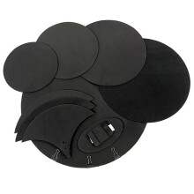 Drum Mute Pads Kit 10-Piece EVA Practice Pads for Bass and Snare Drums Quiet Sound Off Muffler Black