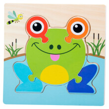 Wooden Puzzle Mat Set - 5 Pieces Cartoon Educational Puzzles for Kids - Bamboo Material Puzzle Board