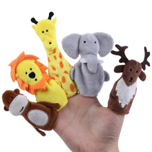5 Pieces Small Animal Figures Finger Puppets Set, Plush Hand Puppets for Kids, Birthday Party, Baby Shower, Easter