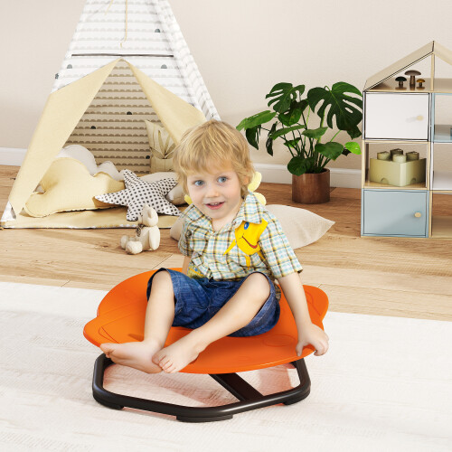 (Orange) AIYAPLAY Planet-Shaped Kids Swivel Chair, Sensory Spinning Chair