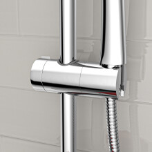 Nes Home Round ABS Adjustable Showerhead Holder Slider Bracket Chrome