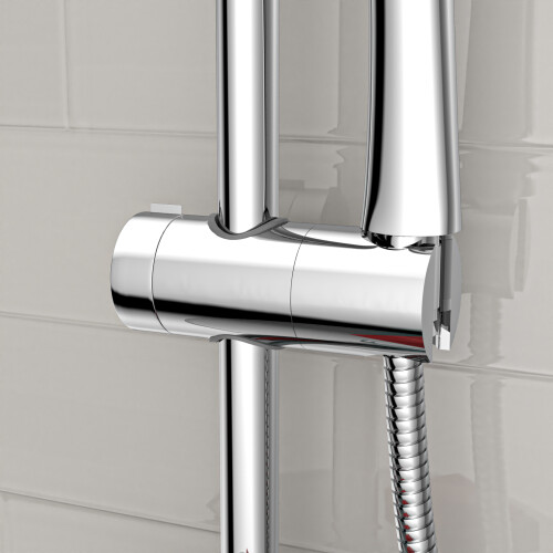 NES Home Nes Home Round ABS Adjustable Showerhead Holder Slider Bracket Chrome