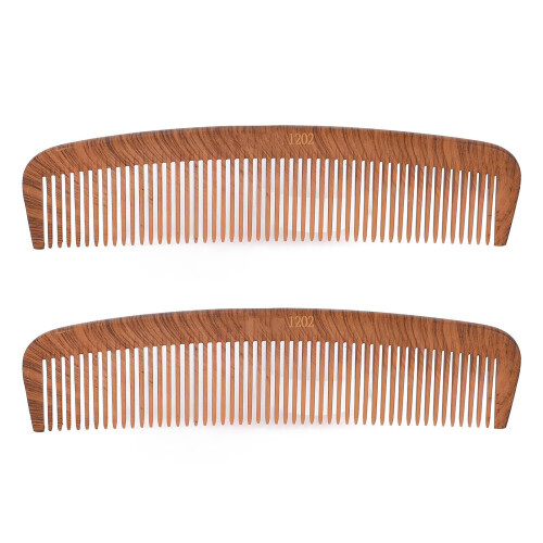 2pcs Wooden Hair Comb Portable Anti Static Clipper