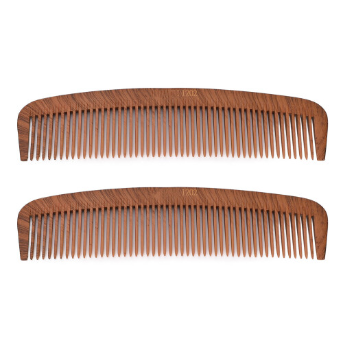 2pcs Wooden Hair Comb Portable Anti Static Clipper 1