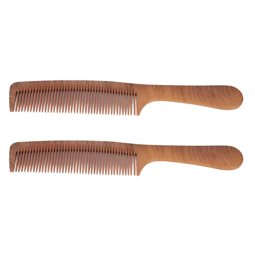 2 Pcs Wooden Anti Static Comb Wood Grain Prevent 1