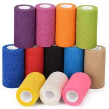 12 Rolls 10 cm Self-Adhesive Cohesive Bandage Wrap for First Aid Sports Injuries and Pet Vet Use for Dogs and Horses