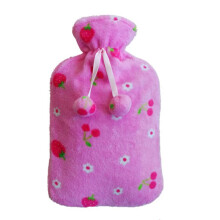 2L Washable Coralline Fleece Hot Water Bottle, Removable Large Heating Pad for Cold-Resistant Bedrooms