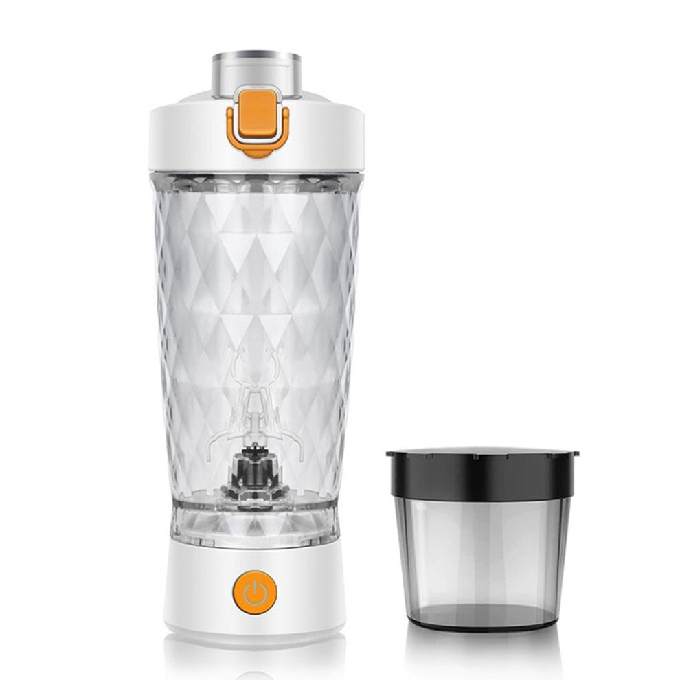 White Electric Protein Powder Mixer Shaker 650Ml For Fitness, Milk, Coffee, Outdoor Use, Unisex Size