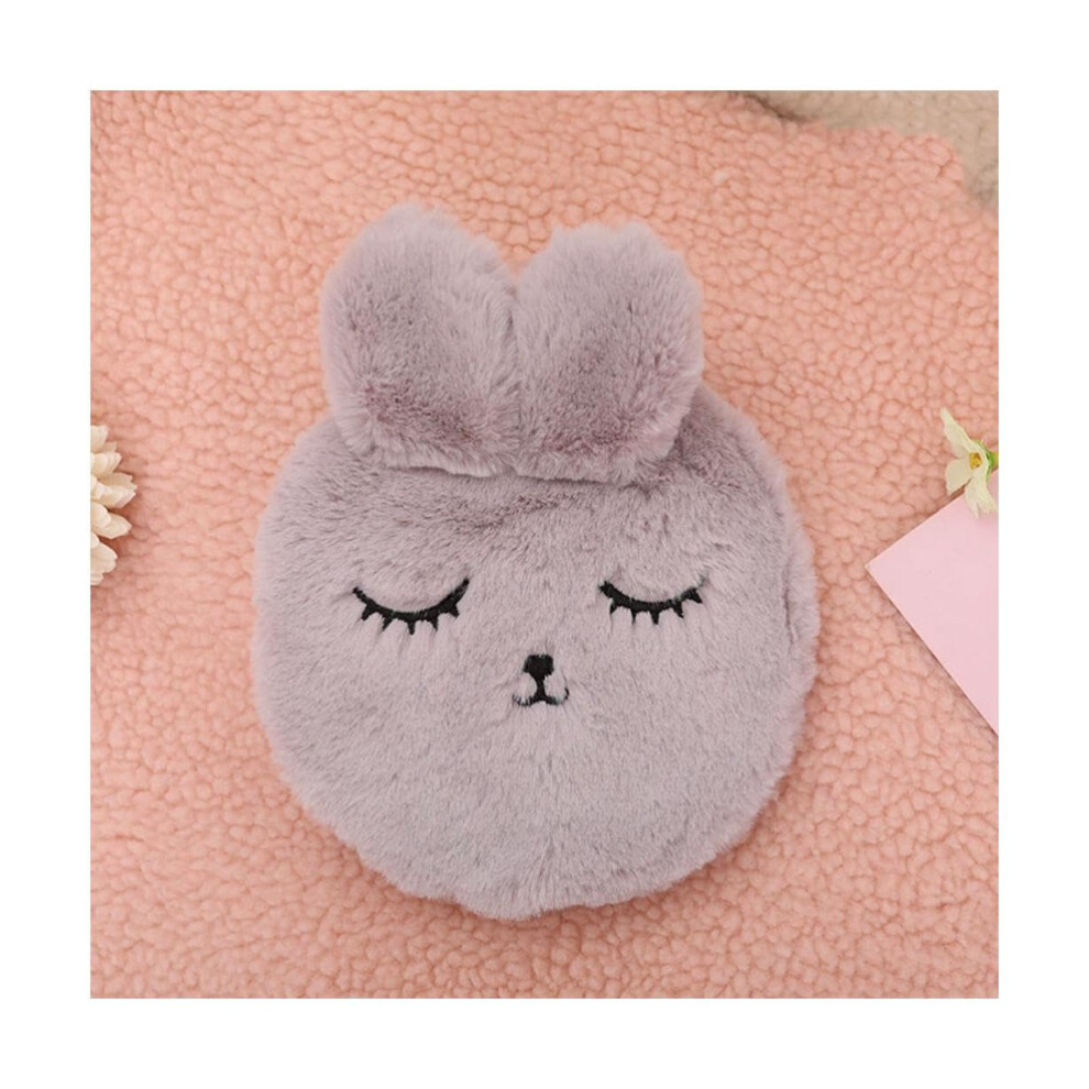 Pink Plush Hot Water Bottle 300Ml Dark Portable Hand Warmer With Lid Cute Design Water-Filled Warmth