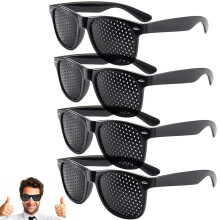 Grid Glasses for Eye Training, Pack of 4 Pinhole Glasses, Black Hole Vision Improvement Glasses, Original Design