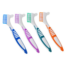 Dentures Cleaning Brush Pack of 4 Hard Bristles for Adults Firm Double Carriers Ideal for Elderly Oral Care