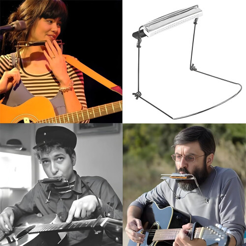 Adjustable Harmonica Stand for 24 Holes, Iron Material, Neck Holder for Diatonic Harmonica, Height Adjustable Design 1