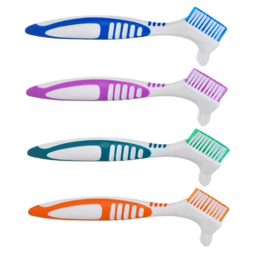 Cleaning Brushes for Dentures Removal Pack of 4 Nylon Bristles Toothbrushes for Stains and Deep Cleaning