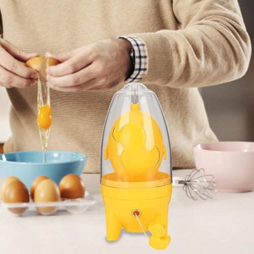 Manual Egg Cup | Portable Egg Scrambler Shaker with Drawstring Mixer for Yolk and White Separation 1