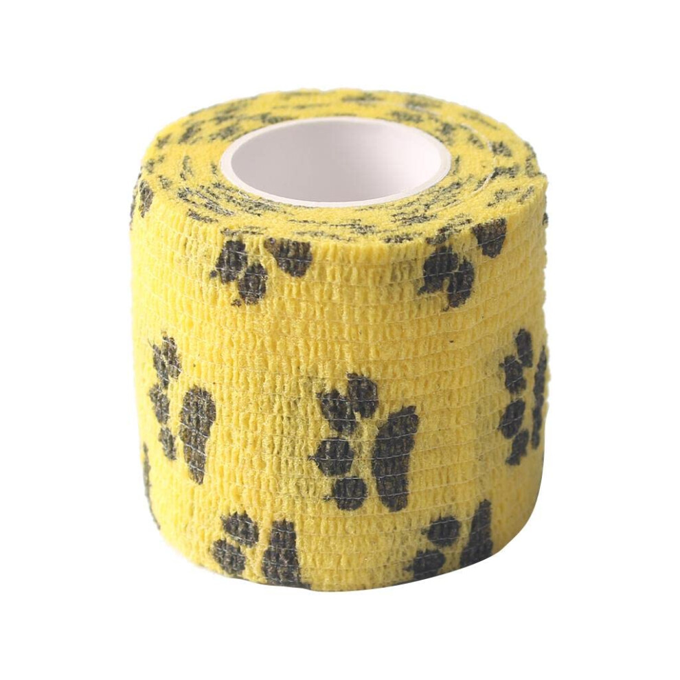 Yellow Self-Adhesive Fleece Bandage 5 Cm | Medical Wrap For Wound Care, Stretchable Fabric, Easy To Use