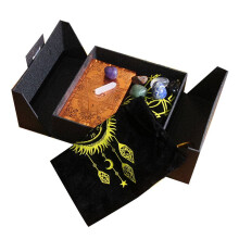 Gold Foil Tarot Cards - 78 Playing Cards with Brown Eyes Style, Manual for Beginners and Experts, Fortune Telling Game