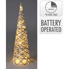 LED Cone Decoration for Holiday Display 40 Centimetres Grey with Glitter