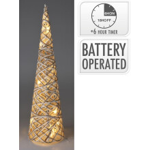 LED Cone Decoration for Holiday Display 60 Centimetres Grey with Glitter