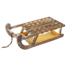 Sledge with LED Lights for Holiday Display 50 X 24 X 16 Centimetres White Wash