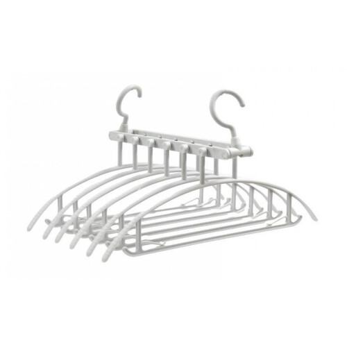 6 Piece Space Saving Multi Hanger 40.5cm x 36cm x 24cm Plastic Closet Organizer