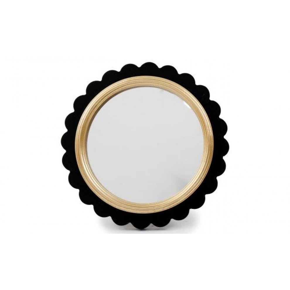 Sifcon International Plc Neutral Stripe Wavy Edge Mirror Â Black And Gold Decorative Accent 20Cm