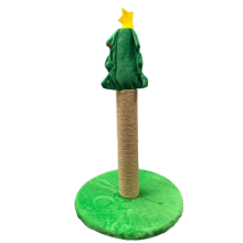 Christmas Cat Tree on Stand for Holiday Decoration 34 X 34 X 45 Centimetres Green and Wooden