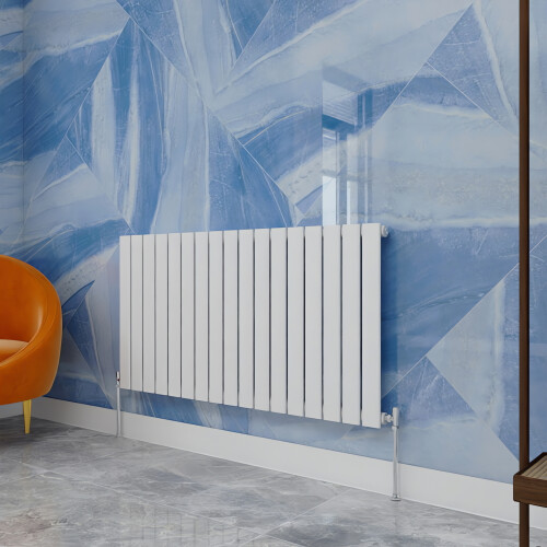 (White, 600x1156mm) Designer Flat Panel Radiator Single