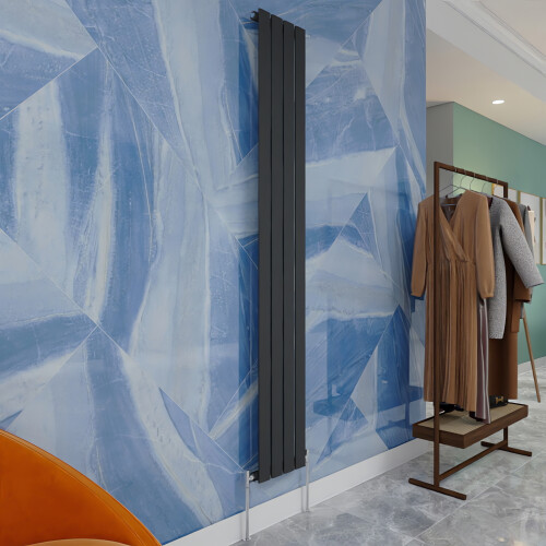 (Anthracite, 1800x272mm) Designer Flat Panel Radiator Single