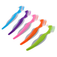 Dentures Toothbrushes Double Head Hard Denture Brushes for Effective Cleaning and Care of Dental Appliances
