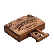 Miniature Ghost Board, Wooden Planchettes, Small Divination Tools for Family and Friends, 4-Inch Size