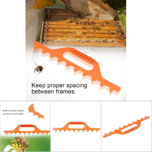 Hive Frame Spacer - 9 Frame Beekeeping Tool, Lightweight Plastic, 41 x 9.6 cm, Orange Colour, Essential Beekeeping Accessory 2