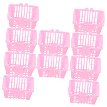 Dollhouse Accessories Miniature Baskets Set of 10 Pink Plastic Mini Baskets for Dollhouse Decor and Play
