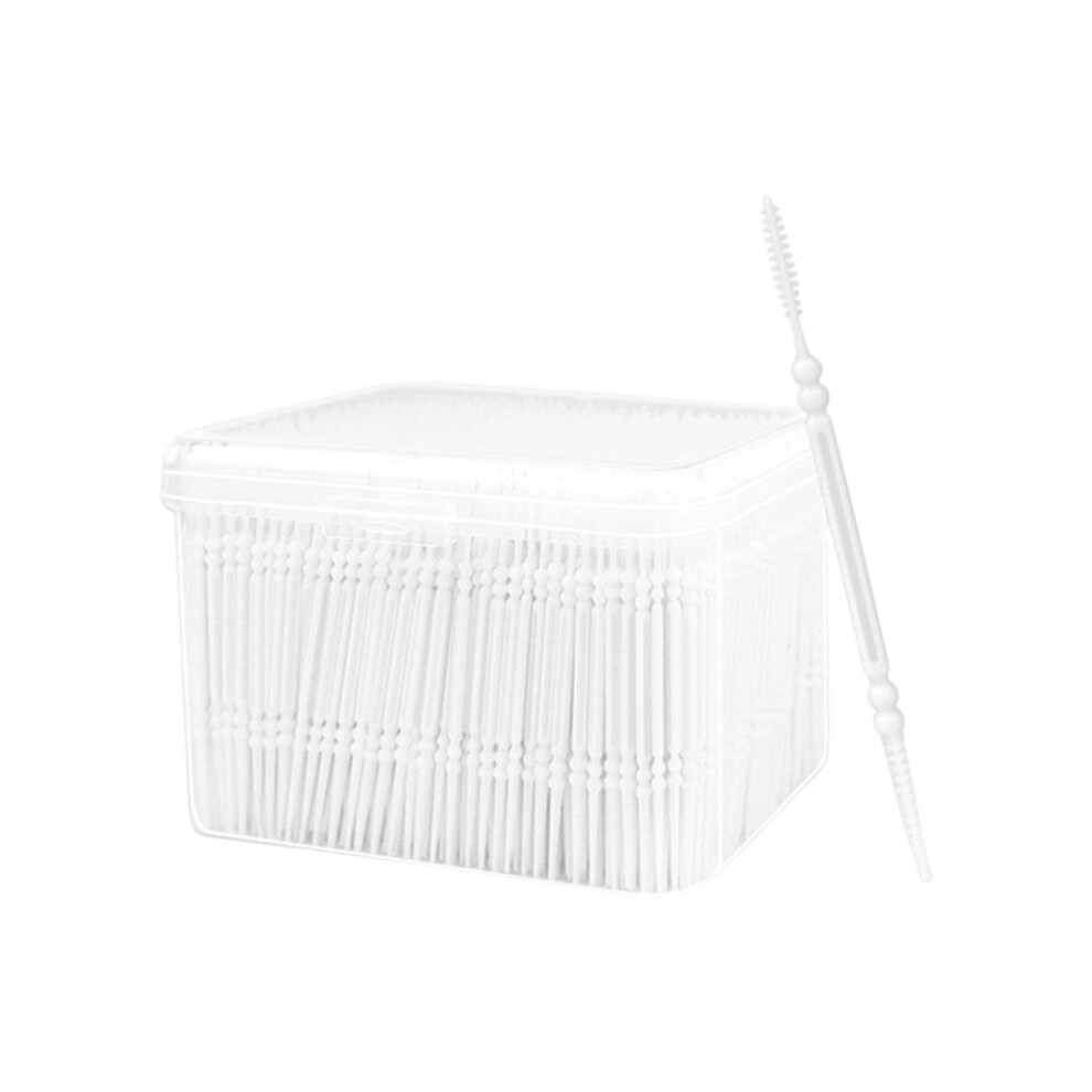 White Interdental Brush And Dental Picks 2 In 1 Plaque Remover 1100Pcs Plastic Toothpicks With Dental Floss